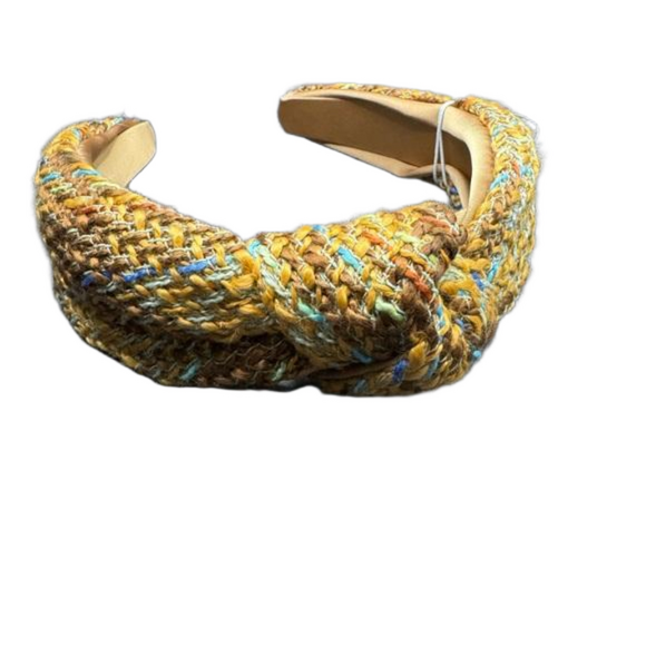 Fall Multi Color Tweed Knot Headband - Brown - Picture 3 of 5